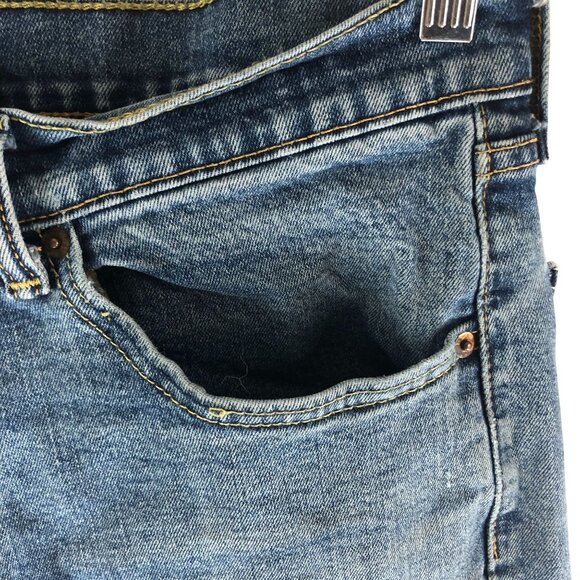 Levis Mens Jeans 505 Regular Fit Distressed Grunge 34x32 Measures 32x31 - Picture 2 of 8